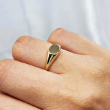 Minimal Tasarım Oval Şövalye 925 Ayar Gümüş Yüzük