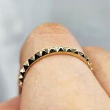 Gümüş Yüzük - Minimal Sıralı Piramit Tasarım 925 Ayar Gümüş Yüzük