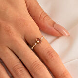 Gümüş Yüzük - Mini Zultanit İhtişamı Kadın 925 Ayar Gümüş Evlilik Teklifi Yüzüğü