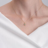 Vintage Tasarım Green Topaz (Su Yeşili) Taşlı 925 Ayar Gümüş Kolye