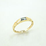 Mistik Topaz Baget Taşlı Vintage Eşsiz Modern Tasarım 14 Ayar Altın Kadın Yüzük-Günlük Hediyelik