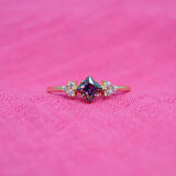 Mistik Topaz Taşlı Caroline Alyans Yüzük-0.40 Karat Topaz Evlilik Teklifi 925 Ayar Gümüş Yüzük