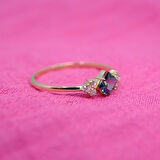 Mistik Topaz Taşlı Caroline Alyans Yüzük-0.40 Karat Topaz Evlilik Teklifi 925 Ayar Gümüş Yüzük