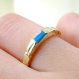 Turkuaz, Firuze Baget Taşlı Vintage Eşsiz Modern Tasarım 925 Ayar Gümüş Kadın Yüzük-Günlük Hediyelik