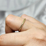 Gümüş Yüzük - Dövülü Model İnce Zarif Tasarım 925 Ayar Gümüş Alyans