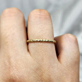 Gümüş Yüzük - Dövülü Model İnce Zarif Tasarım 925 Ayar Gümüş Alyans