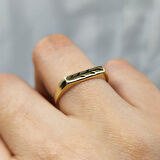 Gümüş Yüzük - Yaprak İşlemeli Modern Tasarım 925 Ayar Gümüş Yüzük