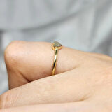 Gümüş Yüzük - Minimal Tasarım Alyans Kalp Aşk Yüzüğü-Kişileştirebilir Harf Yazılabilir Gümüş Yüzük