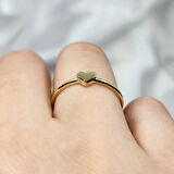 Gümüş Yüzük - Minimal Tasarım Alyans Kalp Aşk Yüzüğü-Kişileştirebilir Harf Yazılabilir Gümüş Yüzük