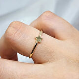 Gümüş Yüzük - Sade Minimal Tasarım 925 Ayar Gümüş Yıldızlı Yüzük