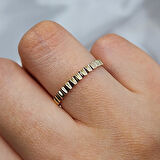 Gümüş Yüzük - Gösterişli Geometrik Kesim Modern Tasarım 925 Ayar Gümüş Yüzük 