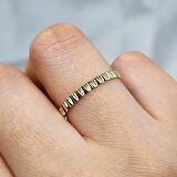 Gümüş Yüzük - Gösterişli Geometrik Kesim Modern Tasarım 925 Ayar Gümüş Yüzük 