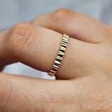 Gümüş Yüzük - Gösterişli Geometrik Kesim Modern Tasarım 925 Ayar Gümüş Yüzük 