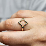 Gümüş Yüzük - Dört Yapraklı Zarif Yonca 925 Ayar Gümüş Yüzük