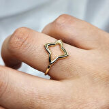 Gümüş Yüzük - Dört Yapraklı Zarif Yonca 925 Ayar Gümüş Yüzük