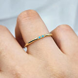 Gümüş Yüzük - Firuze(Turkuaz) Taşlı 925 Ayar Gümüş Alyans Yüzük