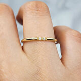 Gümüş Yüzük - Zirkon Taşlı 925 Ayar Gümüş Alyans Yüzük