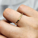 Gümüş Yüzük - Zirkon Taşlı 925 Ayar Gümüş Alyans Yüzük