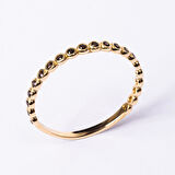 Yarım Tur Altın Yüzük - 14 Ayar Hediyelik Altın Tam Tur 0.30 Karat Safir Taşlı Yüzük