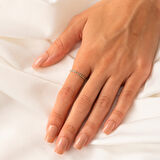 Yarım Tur Altın Yüzük - 14 Ayar Hediyelik Altın Tam Tur 0.30 Karat Safir Taşlı Yüzük