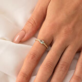 Gümüş Yüzük - Oval Kesim Green Topaz Taşlı Yan Zirkon Taşlarla Süslenmiş 925 Ayar Gümüş Yüzük