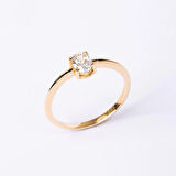 Gümüş Yüzük - 0.90 Karat Swarovski Tektaş Evlilik Teklifi 925 Ayar Gümüş Tarz Yüzük