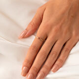 Gümüş Yüzük - Zultanit Taşlı El Yapımı Dövülü Minimal Tasarım Tektaş 925 Ayar Gümüş Yüzük