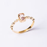 Gümüş Yüzük - Morganit Taşlı Kadın Modern Tasarım 925 Ayar Gümüş Evlilik Teklifi Yüzüğü