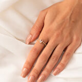 Gümüş Yüzük - Morganit Taşlı Kadın Modern Tasarım 925 Ayar Gümüş Evlilik Teklifi Yüzüğü