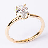 Gümüş Yüzük - 1.50 Karat Zirkon Tektaş 925 Ayar Gümüş Evlilik Teklifi Yüzüğü