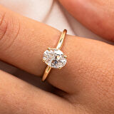 Gümüş Yüzük - 1.50 Karat Zirkon Tektaş 925 Ayar Gümüş Evlilik Teklifi Yüzüğü