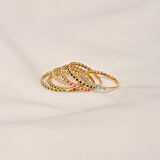 Gümüş Yüzük - 0.30 Karat Safir Taşlı Yarım Tur 925 Ayar Hediye Gümüş Yüzük