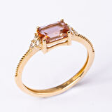 Gümüş Yüzük - Octagon Kesim Zultanit Taşlı Modern Tasarım 925 Ayar Gümüş Yüzük