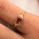 Gümüş Yüzük - Octagon Kesim Zultanit Taşlı Modern Tasarım 925 Ayar Gümüş Yüzük