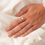 Gümüş Yüzük - Oval Kesim Opal Taşlı Güneş Tasarım 925 Ayar Gümüş Yüzük