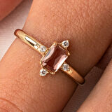 Gümüş Yüzük - Octagon Kesim Zultanit Taşlı 0.95 Karat Pırlanta Montorü 925 Ayar Gümüş Yüzük