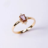 Gümüş Yüzük - Octagon Kesim Zultanit Taşlı 0.95 Karat Pırlanta Montorü 925 Ayar Gümüş Yüzük