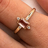 Gümüş Yüzük - Octagon Kesim Zultanit Taşlı 0.95 Karat Pırlanta Montorü 925 Ayar Gümüş Yüzük