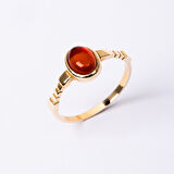 Gümüş Yüzük - Akik Taşlı Oval Kesim Boğumlu Tektaş Modern Tasarım 925 Ayar Gümüş Kadın Yüzük