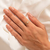 Gümüş Yüzük - Mini Baget Swarovski Taşlı Minimal Özel Tasarım 925 Ayar Gümüş Yüzük