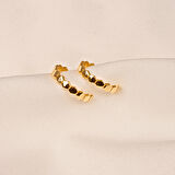 14 Ayar Altın Bal Peteği Modelli Altıgen Küpe