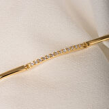 Altın Bileklik - Sıra Taşlı Modern Tasarım Şık 14 Ayar Altın Bileklik