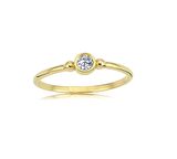 0,20 CT Güverseli 14 Ayar Altın Tektaş-Tasarım 14 Ayar Altın Tek Taş Yüzük-Hediye Kadın Altın Yüzük