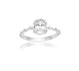 1,10 CT Oval 0,12 CT Pırlanta(Signity)Taşlı Kadın İhtişamı 925 Gümüş  Ayar Evlilik Teklifi Yüzüğü