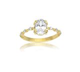 1,10 CT Oval 0,12 CT Pırlanta(Signity)Taşlı Kadın İhtişamı 925 Gümüş  Ayar Evlilik Teklifi Yüzüğü