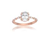 1,10 CT Oval 0,12 CT Pırlanta(Signity)Taşlı Kadın İhtişamı 925 Gümüş  Ayar Evlilik Teklifi Yüzüğü