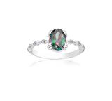 Mistik Topaz İhtişamı Kadın 925 Ayar Gümüş Evlilik Teklifi Yüzüğü-0.93 Ct Mistik Topaz Evlilik Yüzüğü