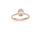 0.60CT Pırlanta Montörü(Signity Swarovski)Oval Taşlı 925 Ayar Gümüş Yüzük-Hediye Tek Taş Gümüş Yüzük