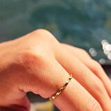 Sıralı Badem Taşsız Gümüş Minimal Yüzük-925 Ayar Gümüş Hediye Yüzük