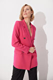 Pembe 4 Düğmeli Kruvaze Yaka Blazer Ceket SS23J4708PE